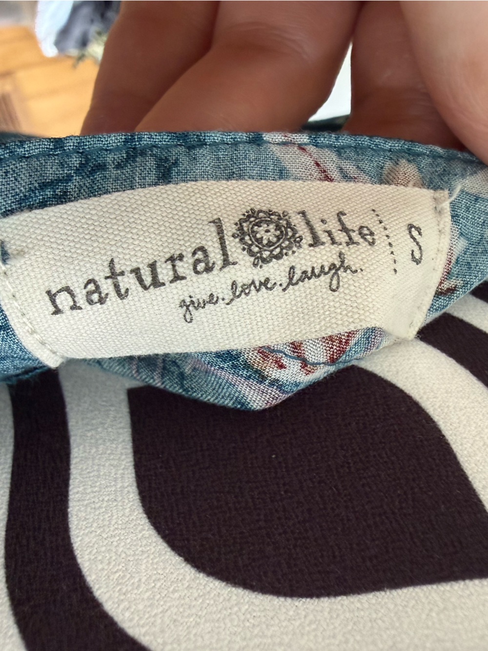 Natural Life Teal Floral Bobo Maxi with Side Slit - Picture 2 of 11
